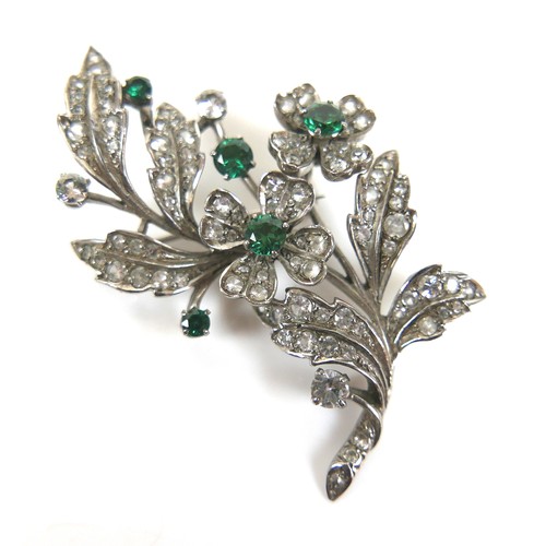 150 - Two vintage silver floral and foliate spray brooches, the larger silver gilt with articulated joints... 