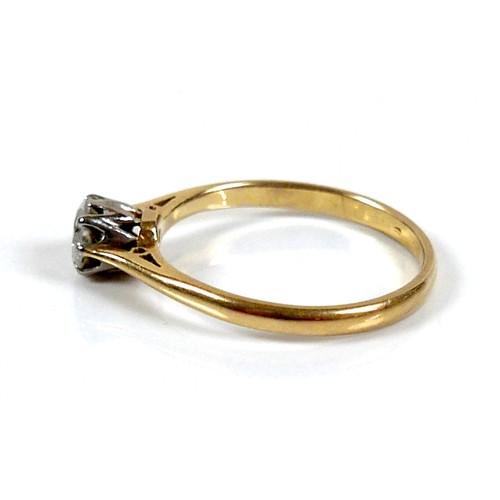 239 - An 18ct yellow gold and diamond solitaire ring, the round cut stone approximately 0.5ct, 5.0 by 3.5m... 