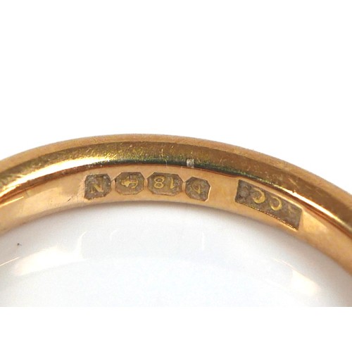 235 - A group of four 18ct yellow gold wedding band rings, comprising one 2.7mm wide, size L, 4.2g, one 6.... 