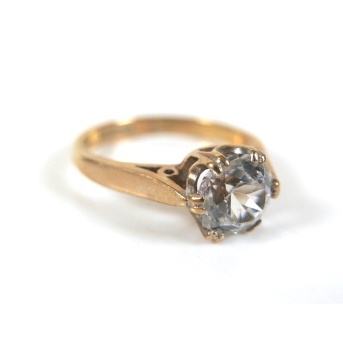 207 - Four 9ct gold rings, comprising a solitaire white stone ring, size L, 2.8g, with oval ring box and t... 