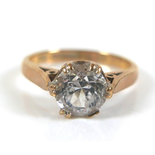 207 - Four 9ct gold rings, comprising a solitaire white stone ring, size L, 2.8g, with oval ring box and t... 