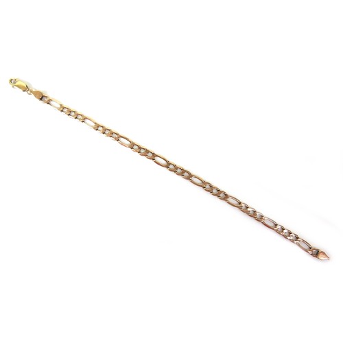 212 - Two 9ct gold flat curb link bracelets, both with lobster clasps, 21.5cm long and 19.3cm long, 11.2g.... 