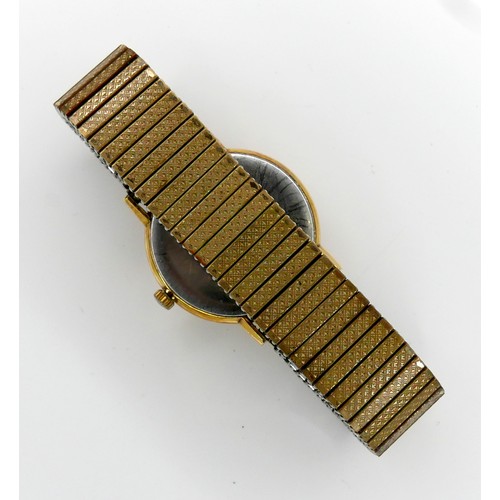 110 - A Omega Geneve gold plated gentleman's wristwatch, model 132.019SP, circa 1960, silvered dial, baton... 