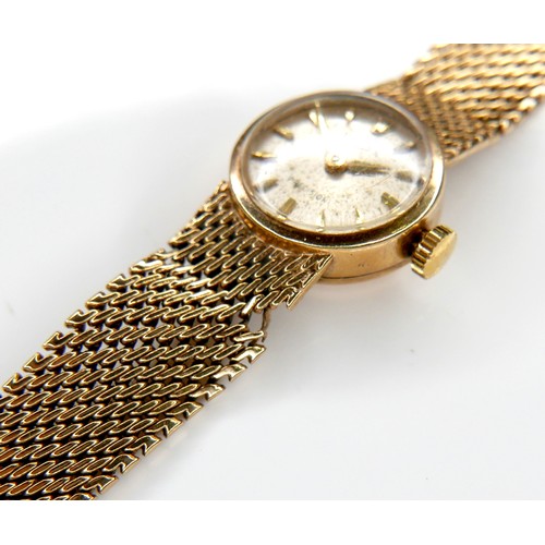 123 - A Rolex Precision 9ct gold cased lady's wristwatch, circa 1960s, circular silvered dial with gold ba... 