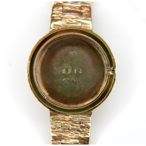 124 - A Rotary 9ct gold cased lady's wristwatch, circa 1960s, circular silvered dial with gold batons, 21 ... 