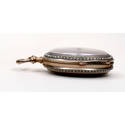 106 - A silver gilt lady's open face pocket watch, made for the Chinese market, circa 1900, key wind, whit... 