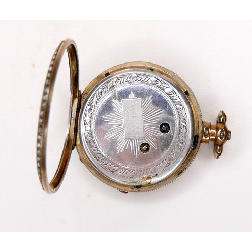 106 - A silver gilt lady's open face pocket watch, made for the Chinese market, circa 1900, key wind, whit... 