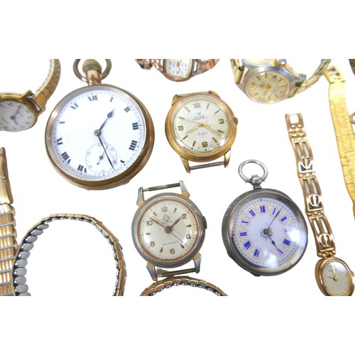 116 - A group of watches, comprising four vintage gentleman's gold plated examples, Gigon 25 jewels Automa... 