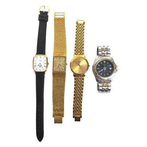 118 - A group of four gentleman's wristwatches, comprising a Tissot gold plated bracelet watch, with gold ... 