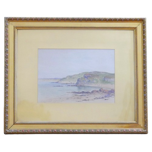 413 - J. Nesbitt (British, 19th century): coastal scene watercolour, signed and dated '1886', 25 by 35cm, ... 