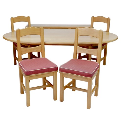 607 - A Country Craftsman (Lincolnshire) modern beech dining suite, handcrafted, comprising an oval dining... 