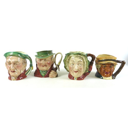 31 - A group of four Beswick and Suvesco character jugs, modelled as Dickens' characters, tallest 18cm hi... 