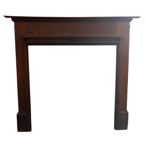 481 - An oak fire surround, 142 by 21 by 127 cm high, with a inner measurements of 95 by 97.5cm high.