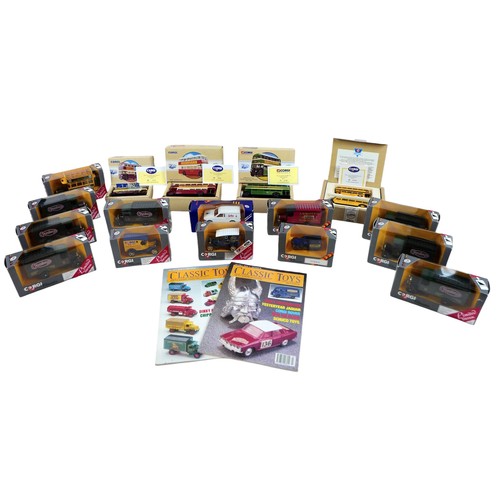 263 - A collection of seventeen Corgi classics boxed die cast vehicles, with two editions of Classic Toys ... 