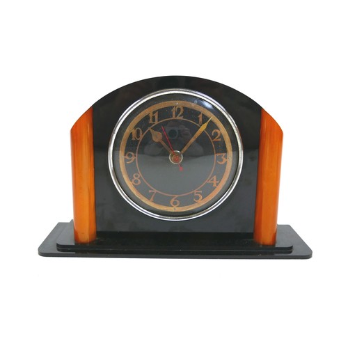 222 - Three vintage Bakelite mantel clocks, two electric and a working Metamec manual wind clock (3)