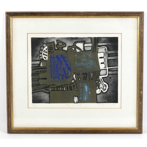 401 - Alistair Grant (British, 1925-1997): 'Azincourt III', mixed media, mounted, signed and titled in pen... 