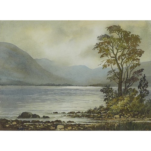 420 - Keith Burtonshaw BWS (British, 1930-2008): 'Ullswater', watercolour, 30 by 40 cm, framed 47 by 57cm.