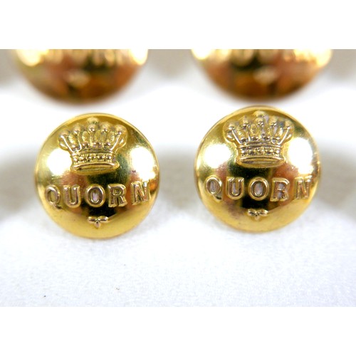 189 - Hunting Interest: Lord Lonsdale, a set of fourteen Quorn Hunt gilt brass buttons, late Victorian, co... 