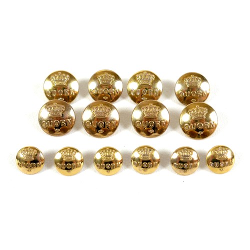 189 - Hunting Interest: Lord Lonsdale, a set of fourteen Quorn Hunt gilt brass buttons, late Victorian, co... 