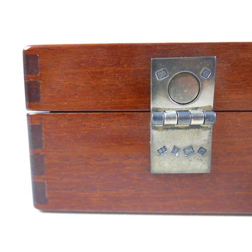 188 - An unusual bespoke mahogany briefcase, silver mounted fittings, horn handle, oval plaque with inscri... 