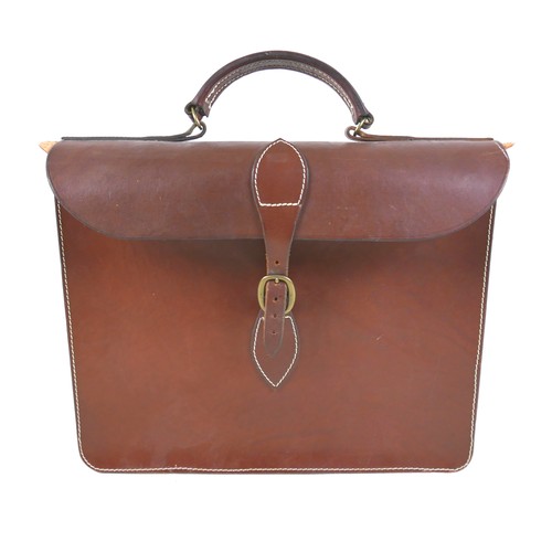 188 - An unusual bespoke mahogany briefcase, silver mounted fittings, horn handle, oval plaque with inscri... 