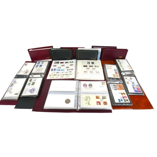 202 - A collection Royal Mail first day covers and royal commemorative coins, 1970’s onward, including Gue... 