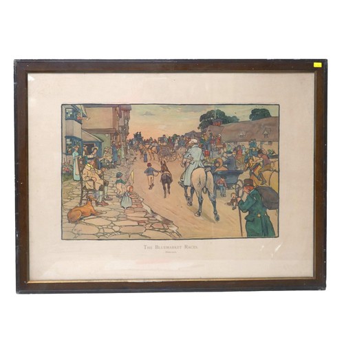 193 - Two The Bluemarket Races Cecil Aldin framed prints, largest 91 by 64cm