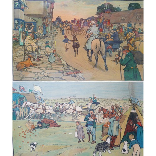 193 - Two The Bluemarket Races Cecil Aldin framed prints, largest 91 by 64cm