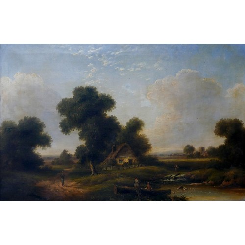 473 - Patrick Nasmyth (British, 1787-1831): pastoral scene oil on canvas, signed, 49 by 75cm, framed, 67 b... 