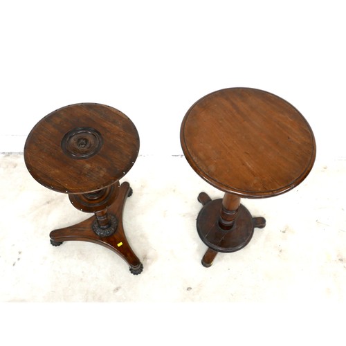 517 - An unusual early 19th century rosewood side table, the turned circular surface with holes to the edg... 