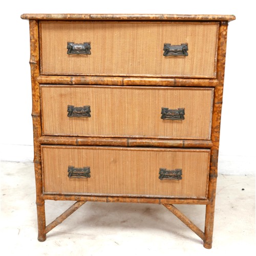 529 - An Edwardian bamboo three drawer chest, 76 by 46 by 92cm high.

Provenance: Privately owned, Clipsha... 