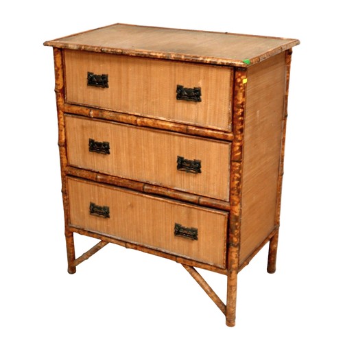 529 - An Edwardian bamboo three drawer chest, 76 by 46 by 92cm high.

Provenance: Privately owned, Clipsha... 