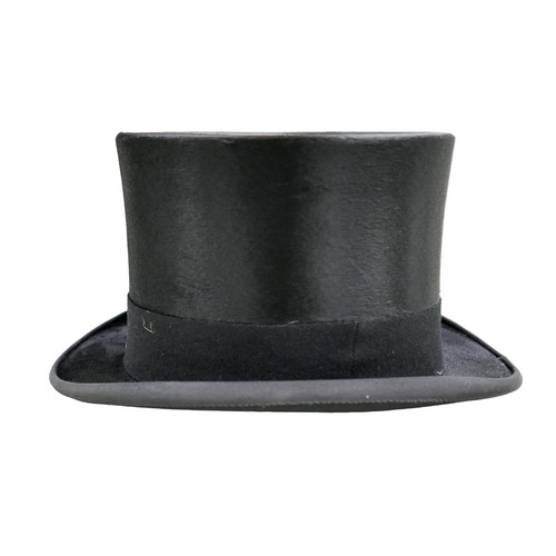 311 - A Lock & Co. brushed silk top hat, approximately size 6 7/8 internal 22 1/2 inches, together with a ... 