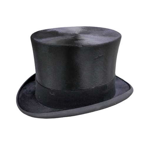 311 - A Lock & Co. brushed silk top hat, approximately size 6 7/8 internal 22 1/2 inches, together with a ... 