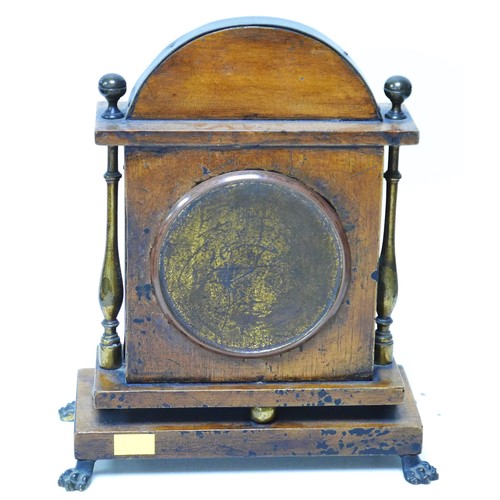 217 - An Edwardian mantel clock, with painted fan decoration, 19 by 22cm high.

Provenance: Privately owne... 