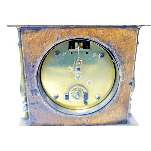 217 - An Edwardian mantel clock, with painted fan decoration, 19 by 22cm high.

Provenance: Privately owne... 