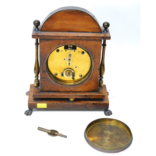 217 - An Edwardian mantel clock, with painted fan decoration, 19 by 22cm high.

Provenance: Privately owne... 