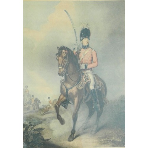 370 - A coloured print after A W Devis of Alexander Sinclair Gordon Esq, Captain and Adjutant of the Light... 