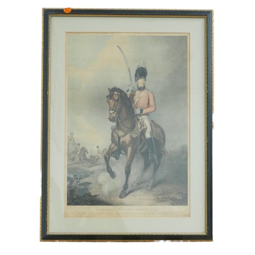 370 - A coloured print after A W Devis of Alexander Sinclair Gordon Esq, Captain and Adjutant of the Light... 