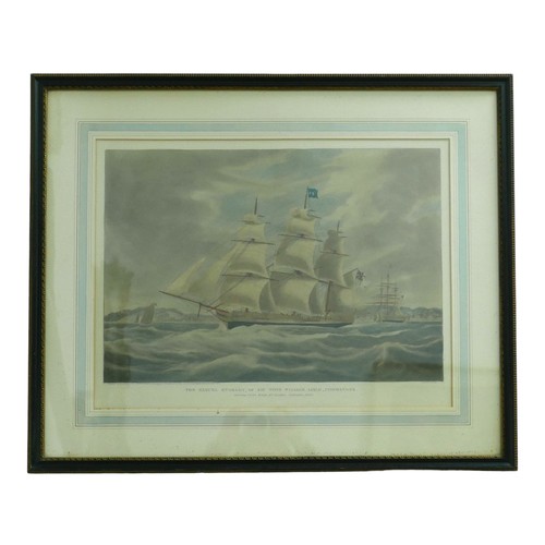 390 - Two Maritime coloured engravings after W J Huggins, frame sizes 72cm by 60cm.

Provenance: Privately... 