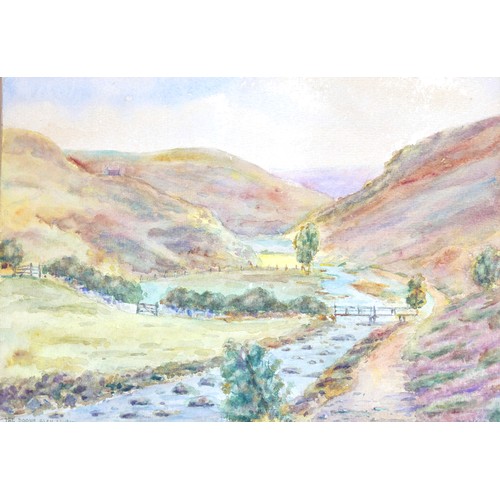 471 - Peter Wilton Cushing OBE 1913-1994 famous actor , a watercolour landscape entitled The Doone Glen Ly... 