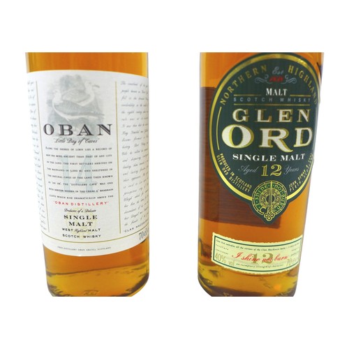 134 - Two 70cl bottles of single malt scotch whisky, Oban 14 and Glendord 12 years both boxed