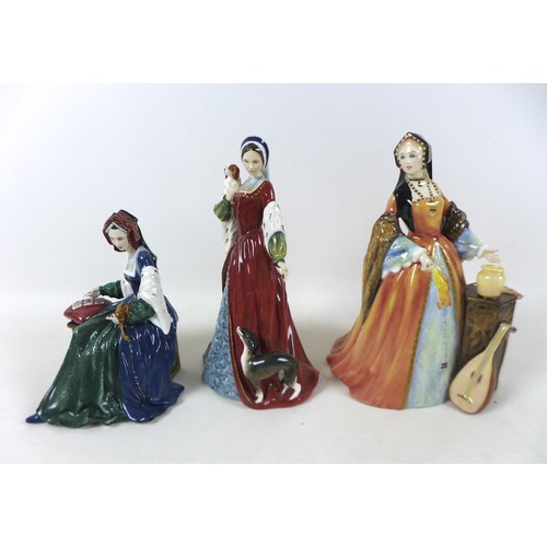 64 - A group of Royal Doulton Limited Edition figurines, modelled as Henry VIII and his six wives HN323, ... 