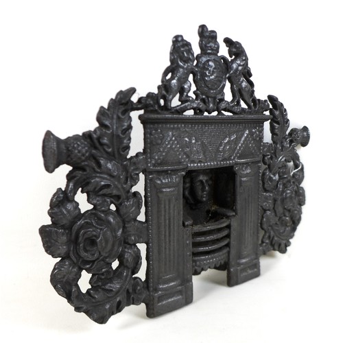 339 - A 19th century Scottish miniature cast iron fireplace in the style of Greenless of Glasgow 34cm by 2... 