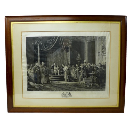 376 - Group of prints comprising of two large engravings, Napoleon at his coronation', signed by ‘J Payrau... 