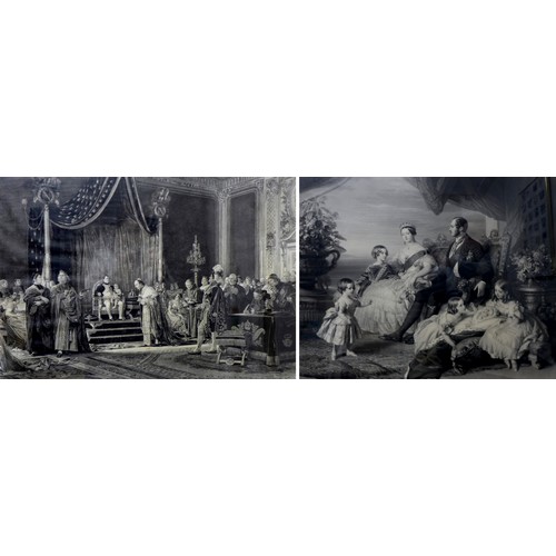 376 - Group of prints comprising of two large engravings, Napoleon at his coronation', signed by ‘J Payrau... 