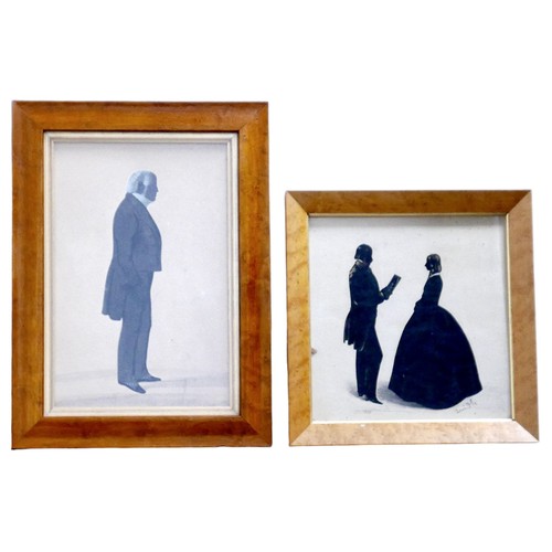 406 - Henry Albert Frith (British, act.1837-1854) two silhouette portraits, comprising a full length portr... 