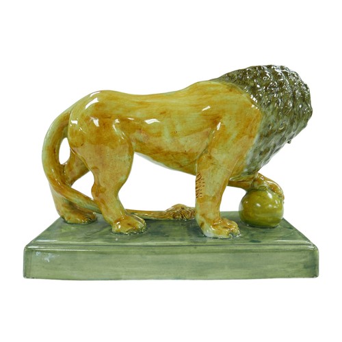 109 - An 18th century or later Staffordshire figurine modelled as a Medici lion, in naturalistic colourway... 