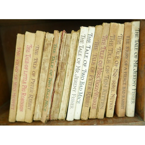 191 - A Peter Rabbit bookcase with fifteen Beatrix Potter children's stories, including The Tale of Peter ... 