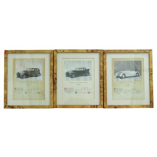 394 - Sixteen black and white prints of early 20th century classic cars, predominantly of Rolls Royces, la... 